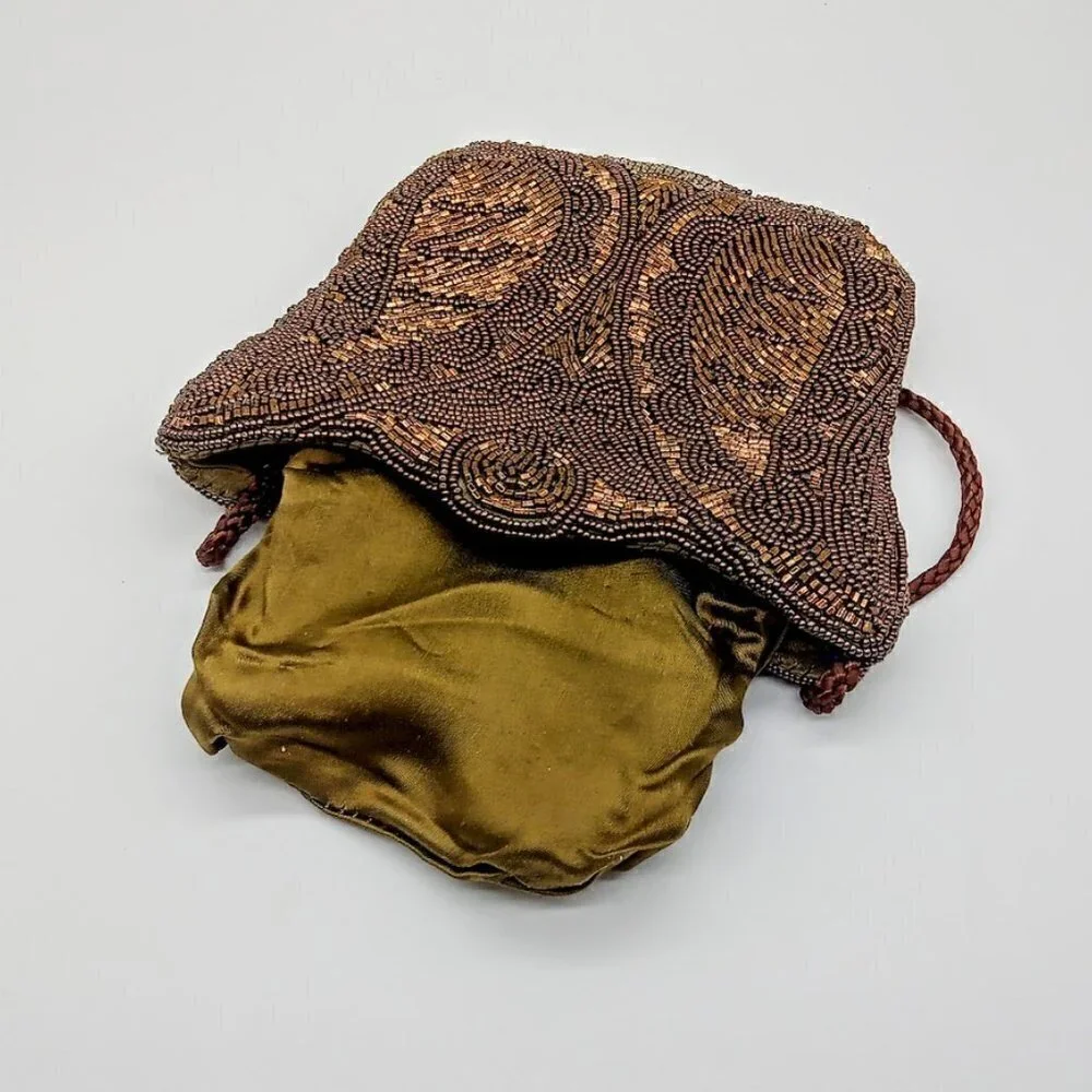 Vintage Magid Bronze Beaded Crossbody Bag